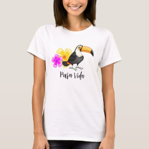 Tropical Toucan Pura Vida Design T Shirt