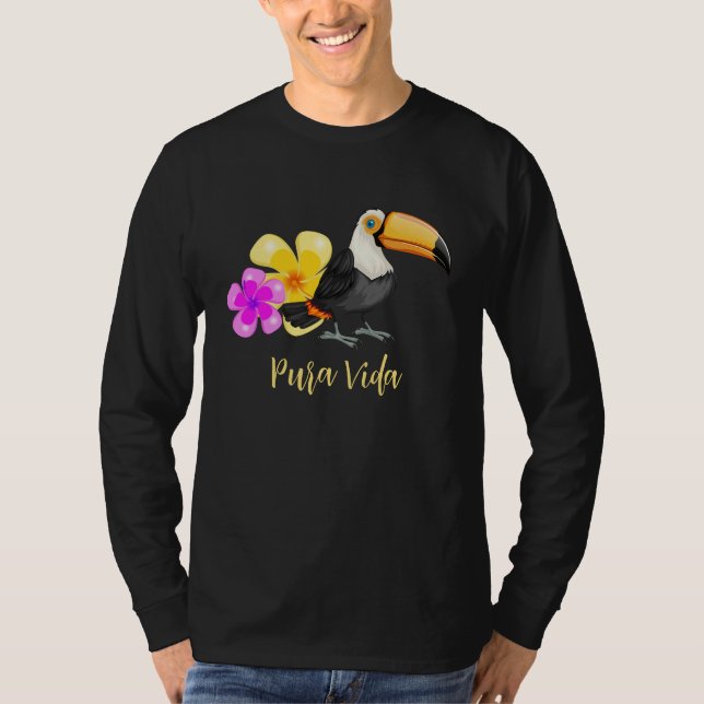 Tropical Toucan Pura Vida Design TeeShirt T-Shirt (Framsida)