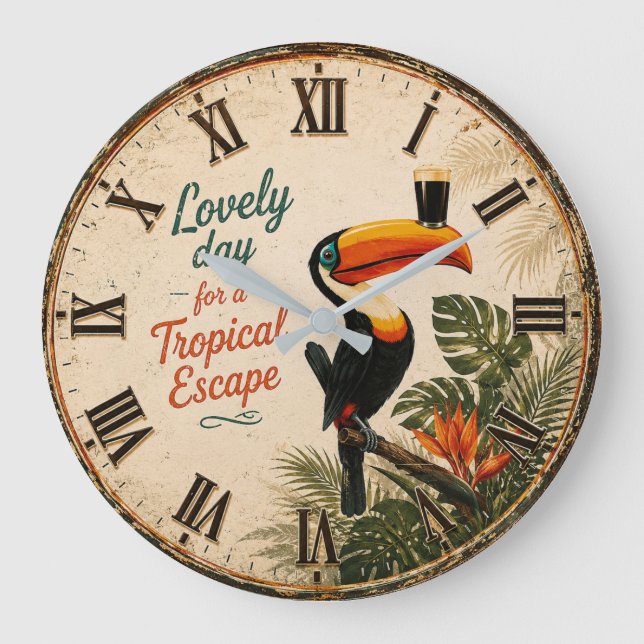 Tropical Toucan Stor Klocka (Framsida)