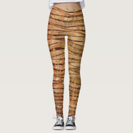 Tropical Träd Bark Photo Leggings