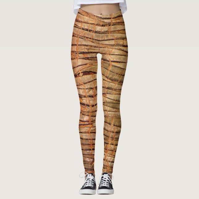Tropical Träd Bark Photo Leggings (Framsida)