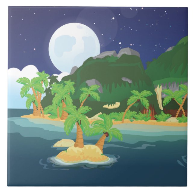 Tropical Treasure Island Kakelplatta (Framsidan)