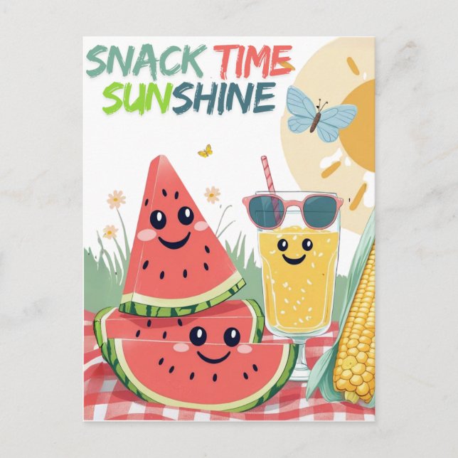 Tropical Treats Festinöjdning – Sött Sommar Ba Vykort (Framsida)