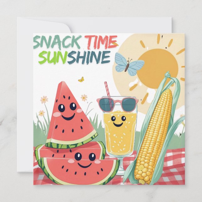 Tropical Treats Festinöjdning – Sött Sommar Bal Inbjudningar (Framsida)
