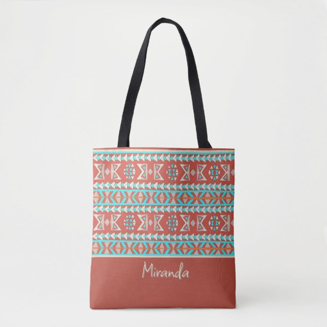 Tropical Tribal Summer Tote Bag Tygkasse (Framsida)