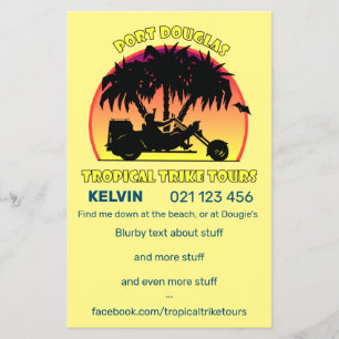 Tropical Trike Tours Flygblad