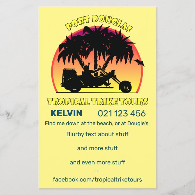 Tropical Trike Tours Flygblad (Framsidan)