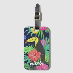Tropical Tucan and Löv Rainforest Personlig Bagagebricka
