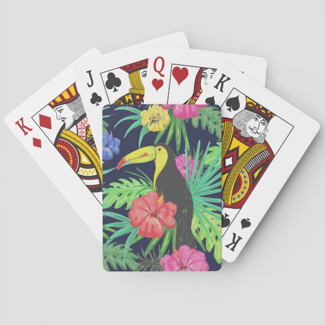 Tropical Tucan och Löv Rainforest Casinokort (Baksidan)