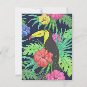 Tropical Tucan och Löv Rainforest Vykort