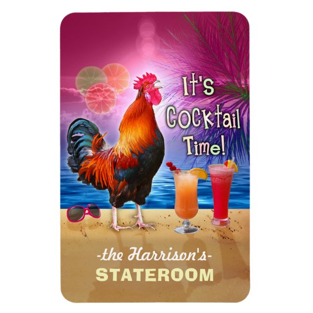 Tropical Tupp Cocktail Funny Cruise Stateroom L Magnet (Vertikal)