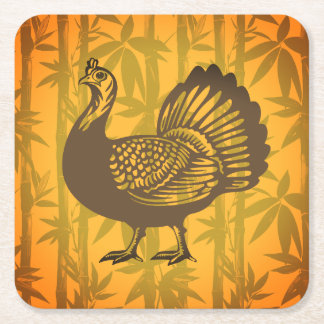 Tropical Turk Thanksgiving Bambu Underlägg Papper Kvadrat