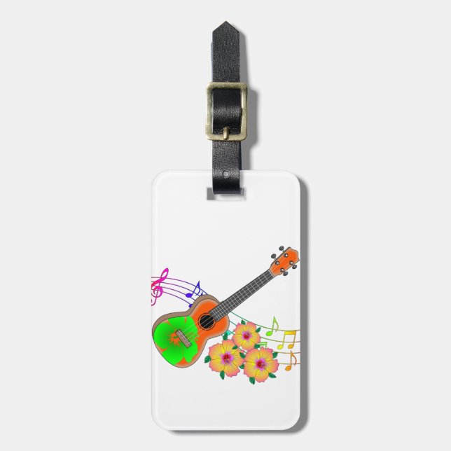 Tropical Ukulele Bagagebricka (Vertikal Framsida)