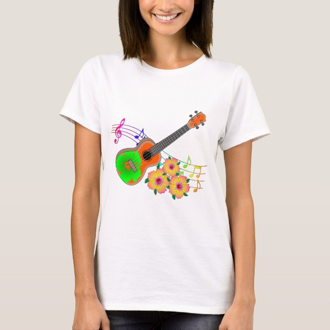 Tropical Ukulele T Shirt (Framsida)