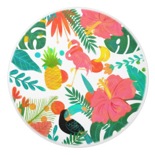 Tropical Vibes Blommigt Lövs SommarChic Knopp