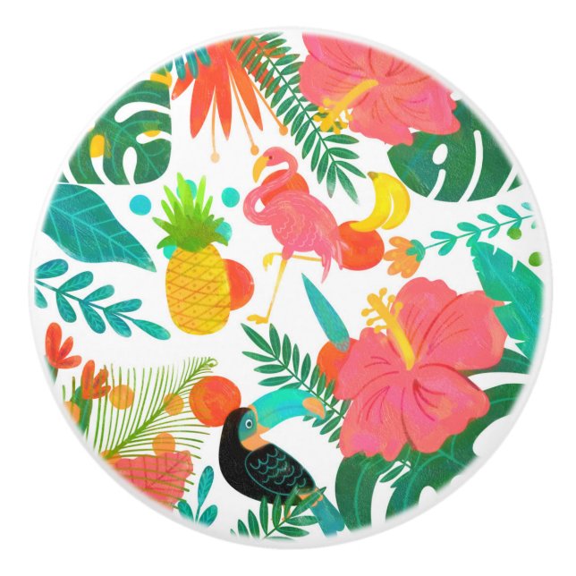 Tropical Vibes Blommigt Lövs SommarChic Knopp (Framsidan)