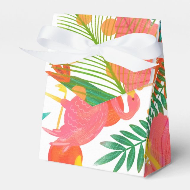 Tropical Vibes Blommigt Lövs Summer Luau Party Presentaskar (Framsidan Sidan)