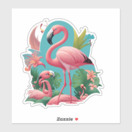Tropical Vibes Flamingo Stickers for Varje Occasio Klistermärken