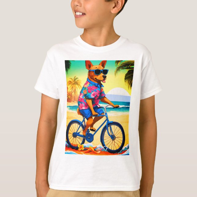 Tropical Vibes Hund T Shirt (Framsida)