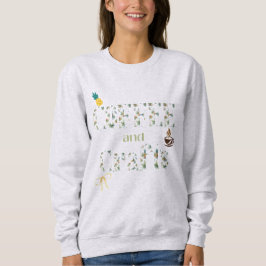 Tropical Vibes Kaffe och Hantverk Typografi T Shirt