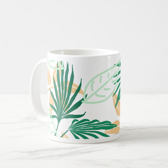 Tropical Vibes Löv Plants Kaffemugg (Framsida vänster)