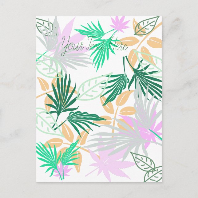 Tropical Vibes Löv Plants Vykort (Framsida)