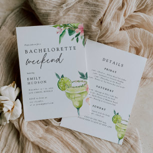 Tropical Vibes Mexico Beach Bachelorette Helg Inbjudningar