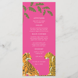 Tropical Vild katt Bröllop Menu Meny