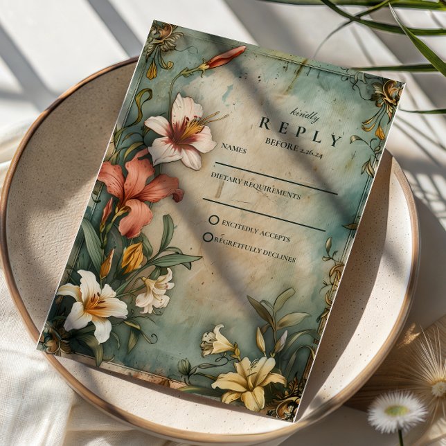 Tropical Vintage Garden Wedding OSA Kort (Skapare uppladdad)