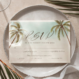 Tropical Watercolor Handflatan Träd OSA Entrée Cho Kort