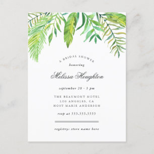 Tropical Watercolor Lövs Möhippa, sommartid Inbjudan Vykort