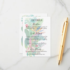 Tropical watercolour exotic botanical foliage tilläggskort