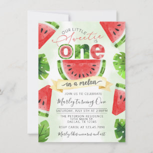 Tropical Watermelon 1st Birthday Party bjudande in Inbjudningar