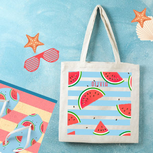 Tropical Watermelon Red Rand Personlig Tygkasse