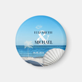 Tropical Wedding Ocean Beach Magnet