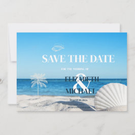 Tropical Wedding Ocean Beach Save The Date Spara Datumet