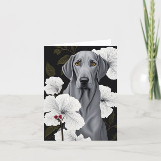 Tropical Weimaraner Folded Notecard Tack Kort
