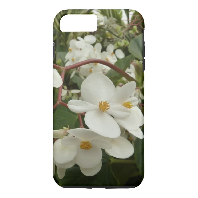 Tropical White Begonia Blommigt Case-Mate iPhone Skal (Baksida)
