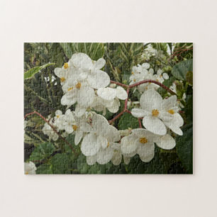 Tropical White Begonia Blommigt Pussel