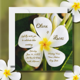 Tropical White Plumeria - New Beginnings - Bröllop Inbjudningar