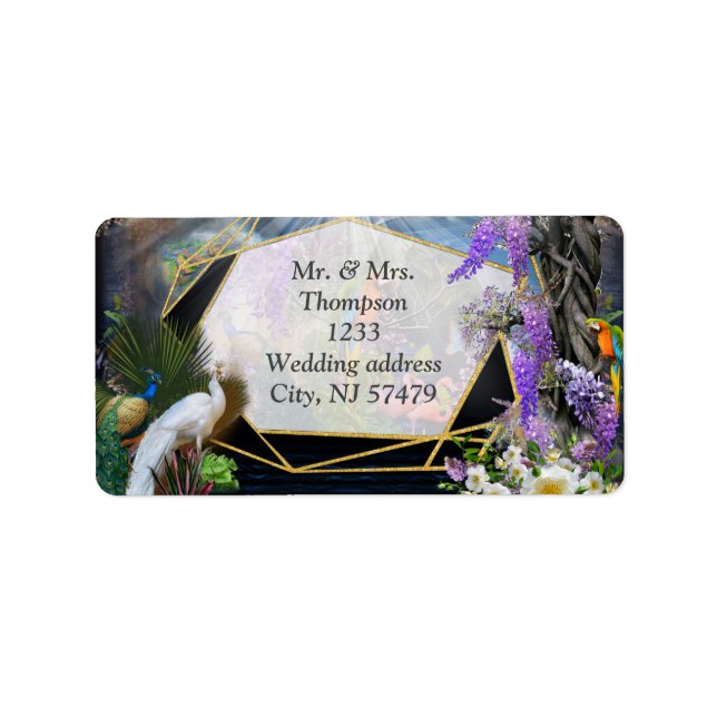 Tropical Wisteria Paradise vid Golden Palace Adressetikett (Framsidan)