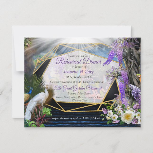 Tropical Wisteria Paradise vid Golden Palace Inbjudningar (Framsida)