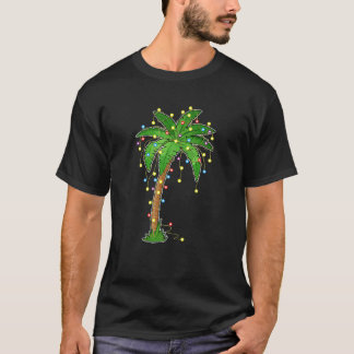 Tropical Xm Ljus Handflatan Träd T Shirt