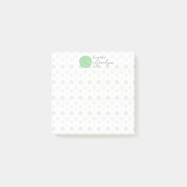 Tropical Yarn Boll String Mönster Post-it Block (Framsida)