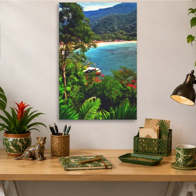 Tropical Yelapa Mexico Beach View 0828 Konst Canvastryck (Skapare uppladdad)