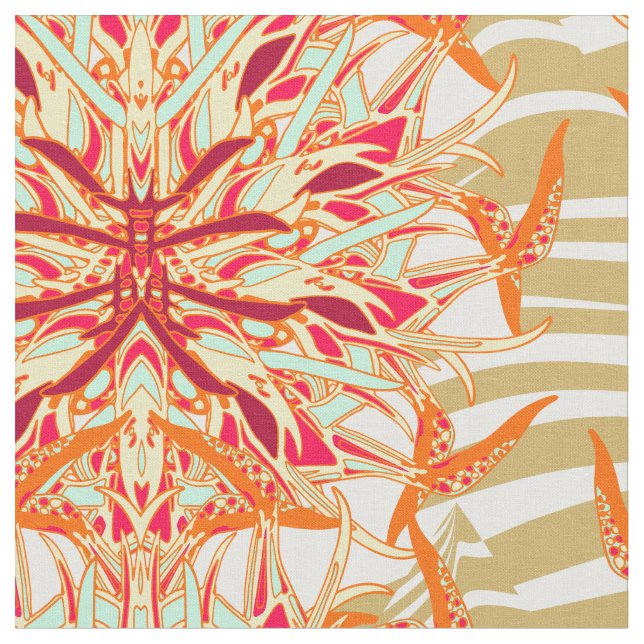 Tropical Zebra Tyg (Närbild)