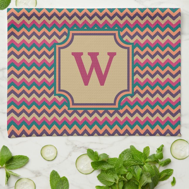 Tropical Zigzag Kitchen Towel Kökshandduk (Vikta)