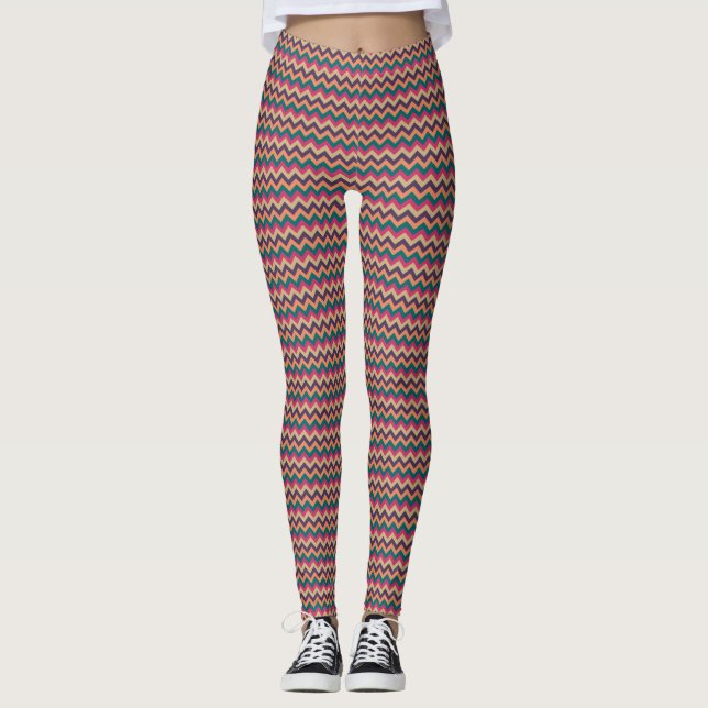 Tropical Zigzag Leggings (Framsida)