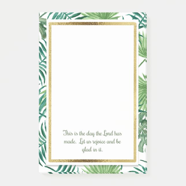 Tropicala blad kristen bibelvers post-it block (Framsida)