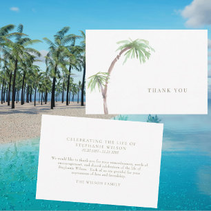 Tropicala palmer Begravning Sorg Tackkort Tack Kort